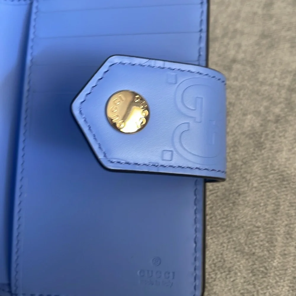 Gucci Blue Leather Wallet Classic Design - Picture 3 of 8